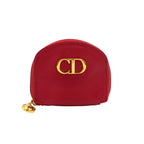 Dior Coin Purse Leather Bordeaux Wallet Gold