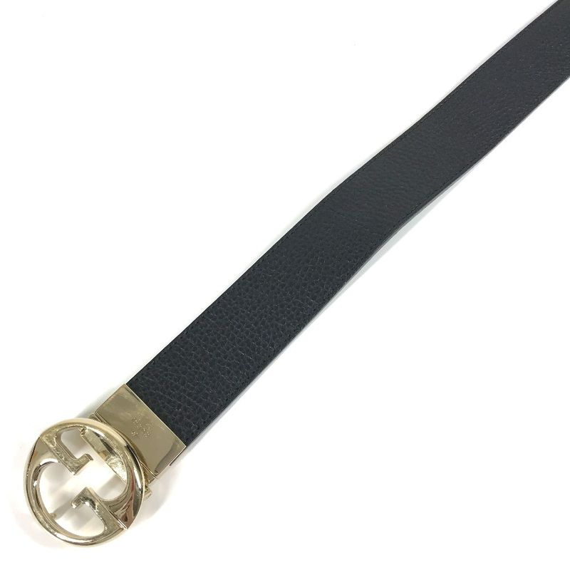 Gucci Belt Double G GG Logo Leather Black — view 6