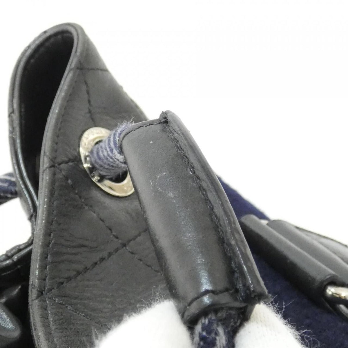 Chanel Shoulder Bag Wool Black — view 4