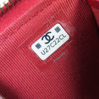 Chanel CC Logo Quilted Lambskin Fragment Case Coin Red Silver Handbag — view 9