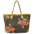 Louis Vuitton Neverfull MM Monogram Rose Tote Bag Brown Multicolor