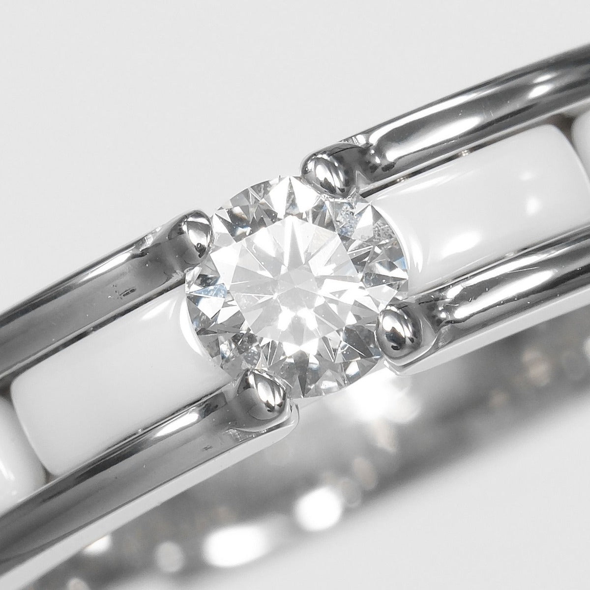 Chanel Ultra Small Gold Diamond Ceramic Ring