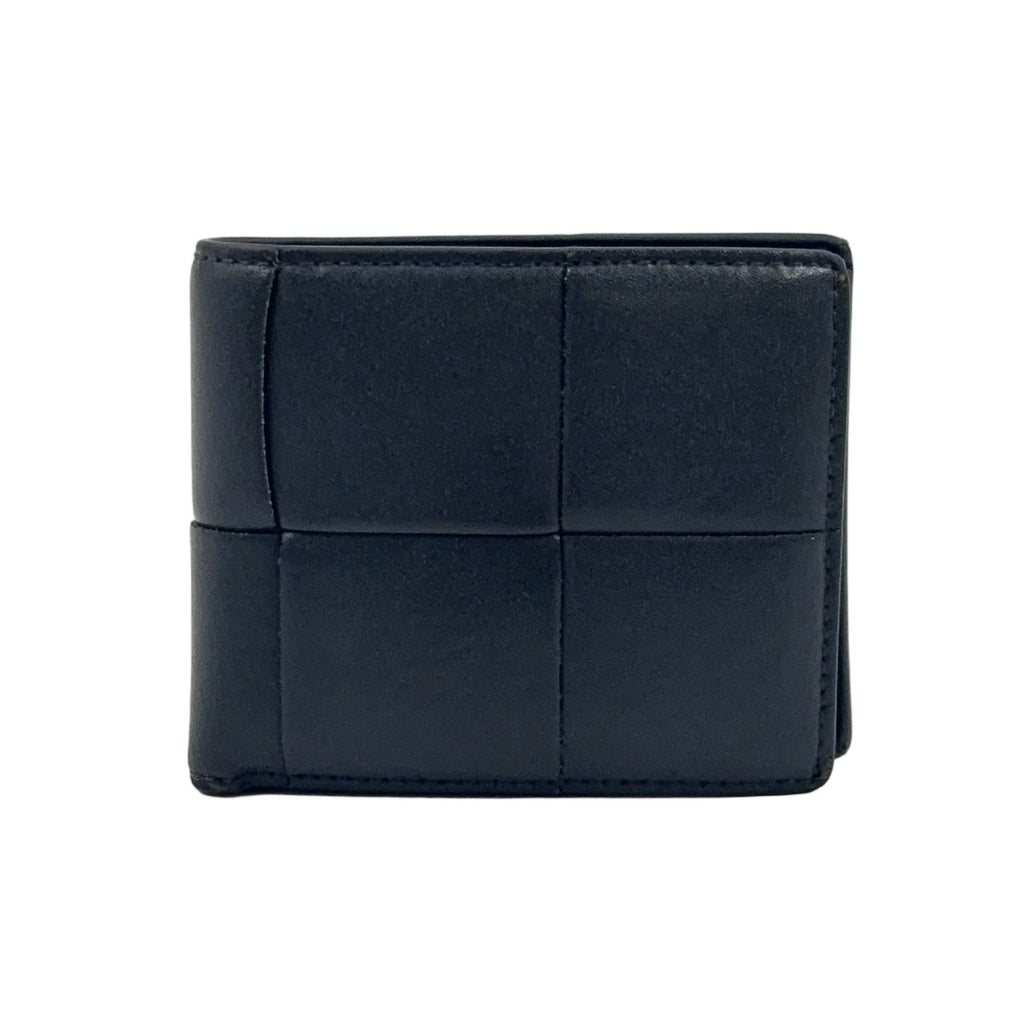 Bottega Veneta Bifold Leather Black Wallet Silver