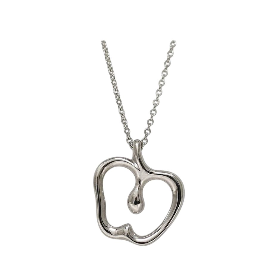 Tiffany & Co Apple Necklace Silver Elsa Peretti Polished 925 Sterling