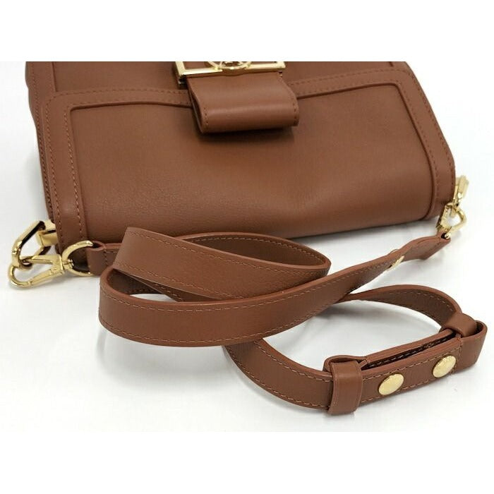 Louis Vuitton Shoulder Bag Dauphine Soft MM Cognac Calf Leather — view 6