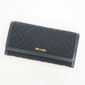 Prada Wallet Black Gold Leather