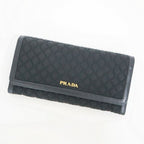 Prada Wallet Black Gold Leather