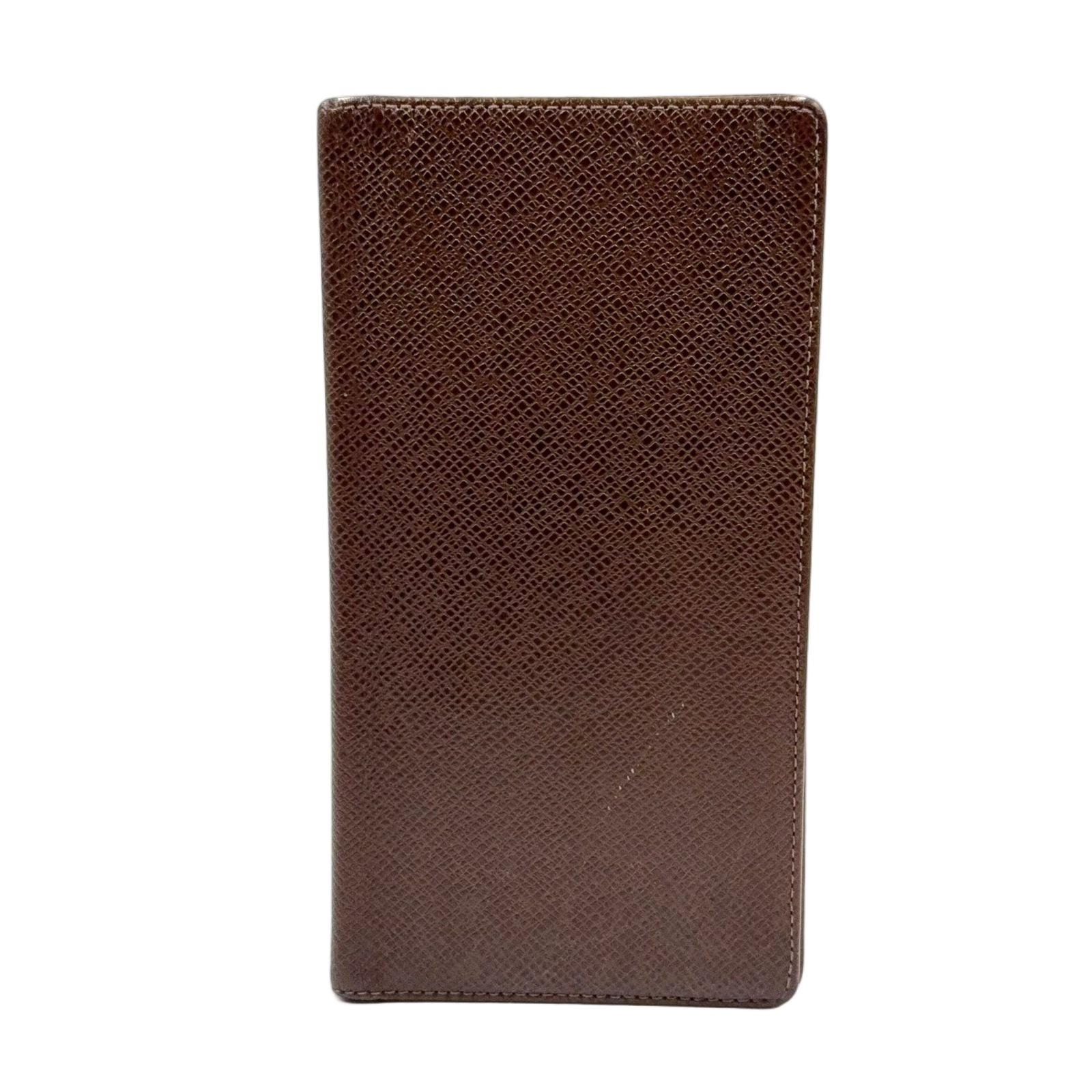 Louis Vuitton Porte Valle Carte Cles Taiga Leather Dark Brown Wallet