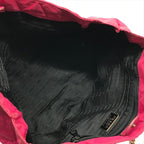 Prada Triangle Logo Tessuto Nylon Quilted Chain Tote Pink — view 8