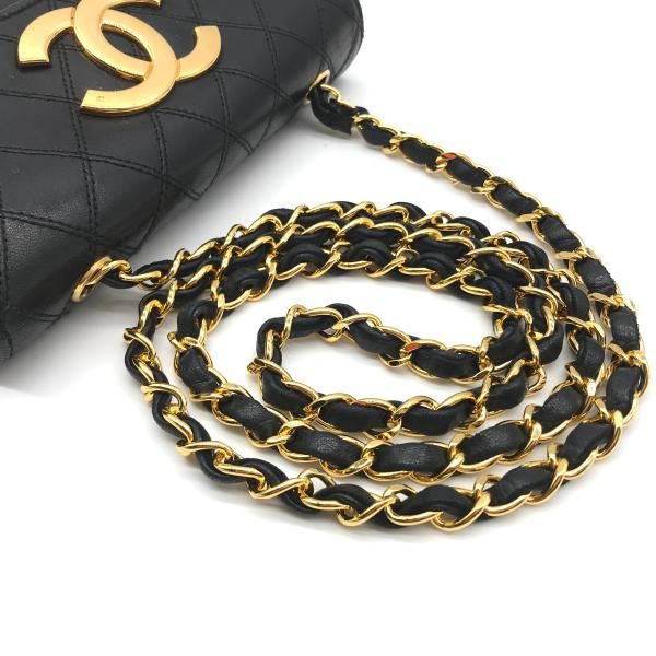 Chanel Bicolor Big CC Logo Mini Chain Shoulder Bag Black — view 6