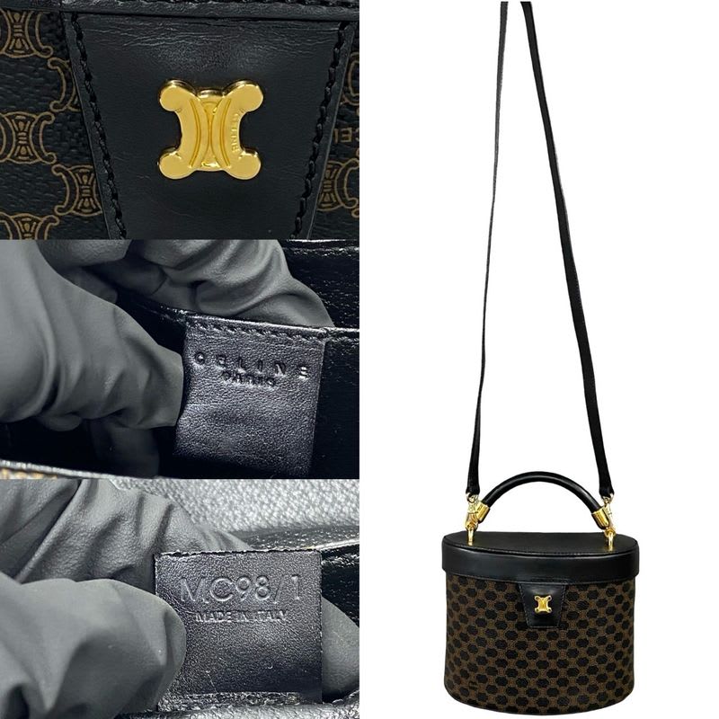 Celine Macadam Blason Pattern Triomphe Logo Hardware Leather 2-Way