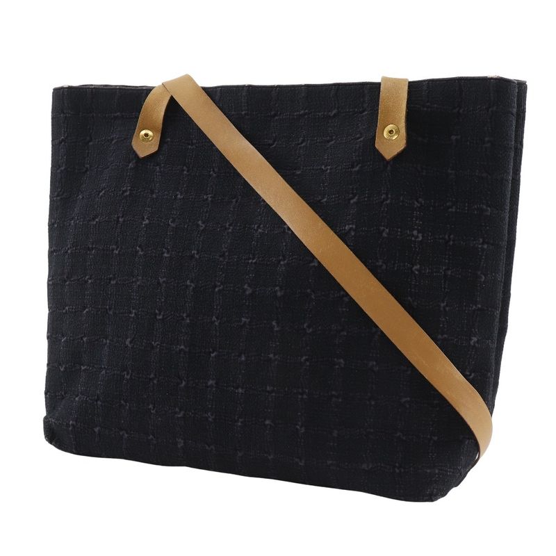 Hermes Amedava Cabas De Poche Long Shoulder Canvas Black Bag — view 2