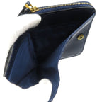Christian Dior Bee Leather Gold Hardware Navy Blue Bifold Wallet 1128 — view 6