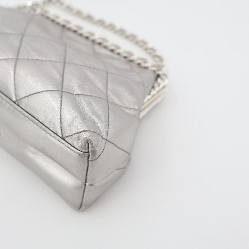 Chanel Fishmouth Chain Shoulder Bag Silver Vintage 3 rd — view 7