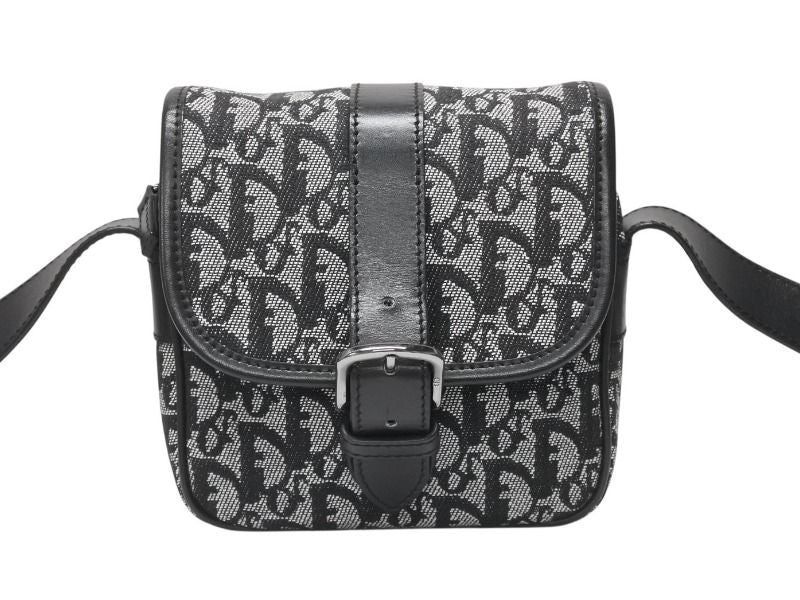 Dior Shoulder Bag Trotter Canvas Leather Black Galliano — view 2
