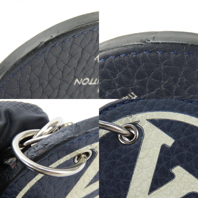 Louis Vuitton Key Holder Porte Cles Mp2082 Taurillon Initiative Leather Navy — view 9