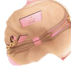 Gucci Bananya Heart Shape Leather Pink Coin Case 0415