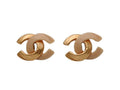 Chanel Earrings CC Logo Matte Gold Ivory