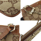 Gucci Coin Case GG Canvas Leather Brown Gold Hardware Everyday Use Small — view 7