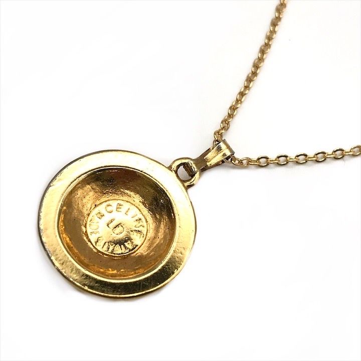Celine Vintage Triomphe Stone Necklace Gold — view 3