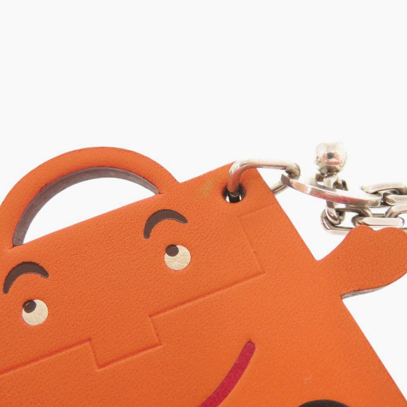Hermes Kerry Doll Vota Delacto Silver 925 Orange Key Holder Charm 0937 — view 6