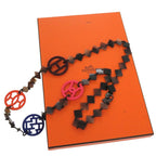 Hermes DIVA Long Necklace Buffalo Horn Lacquered Wood Multicolor 0812 — view 3
