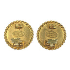 Chanel Vintage Coco Mark Earrings Black — view 4