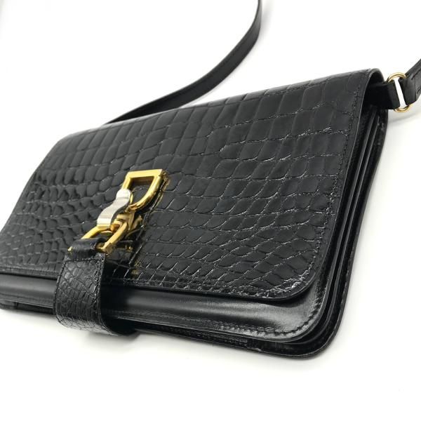 Gucci Croco Vintage Shoulder Bag Combination Black — view 7