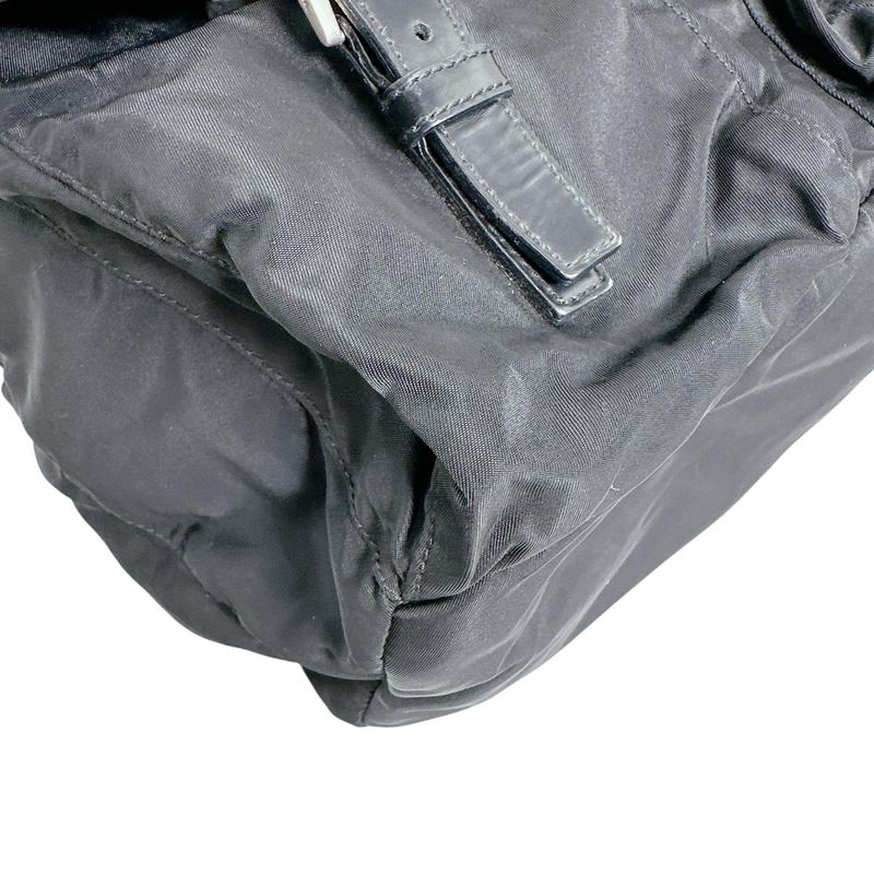 Prada Triangle Logo Backpack Daypack Black — view 6