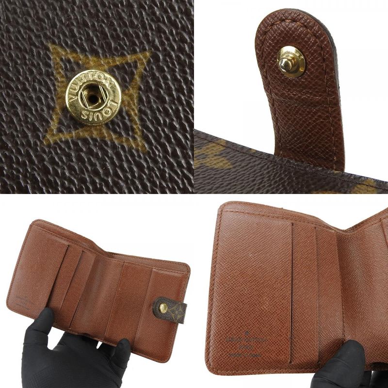 Louis Vuitton Bifold Wallet Compact Zip Monogram Canvas Brown Goldhardwar — view 6