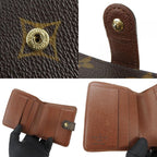 Louis Vuitton Bifold Wallet Compact Zip Monogram Canvas Brown Goldhardwar — view 6