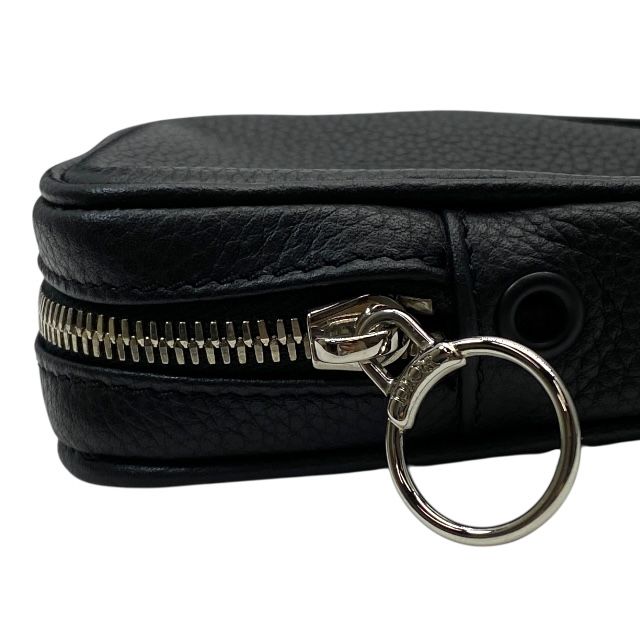 Christian Dior Pouch Small Bag Coin Case Leather Logo Black — view 5
