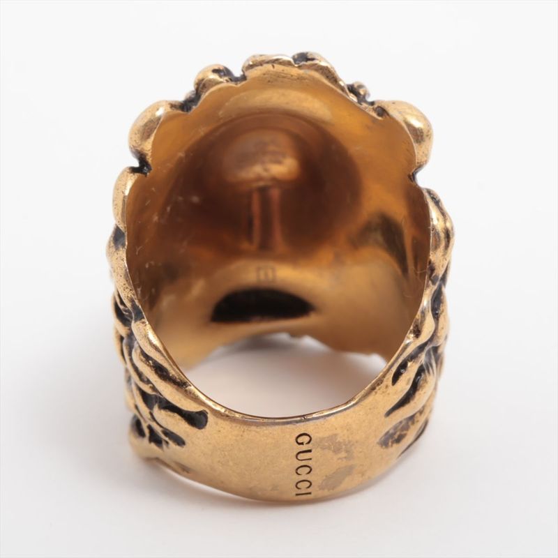 Gucci Michele Period Lion Head GP Ring 15 — view 3