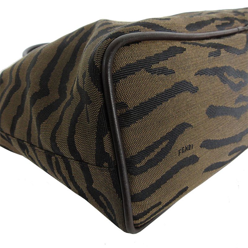 Fendi Zebra Print Nylon Tote Handbag — view 7