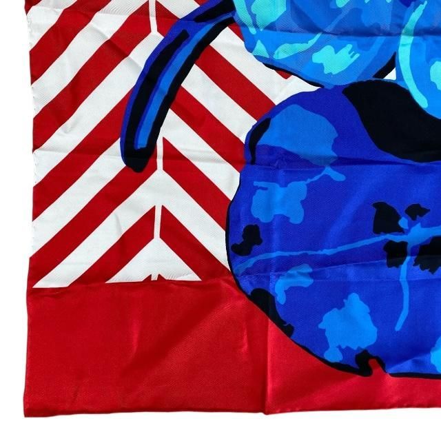 Christian Dior 22 Flp070 I615 2022 Flower Pop Scarf Silk Red Blue Pink — view 5