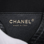 Chanel Quilted Lambskin Chain Backpack Mesh Black Gold Random Plate — view 8