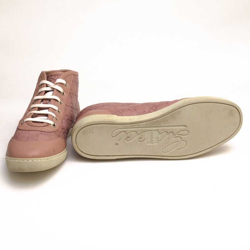 Gucci Shoes Sneakers High Cut Women Leather Pink — view 7