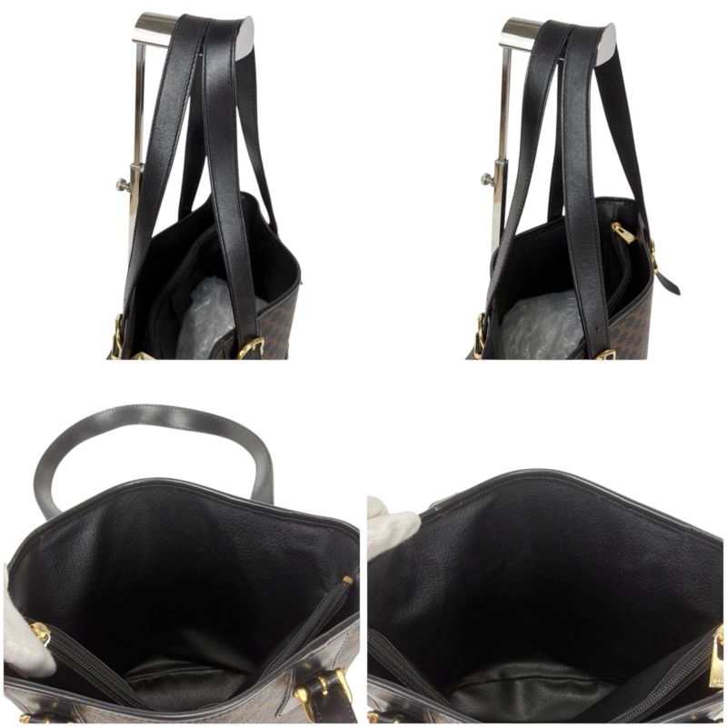 Celine Mini Tote Bag Black Macadam Leather Bucket Shape — view 3