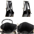 Celine Mini Tote Bag Black Macadam Leather Bucket Shape — view 3