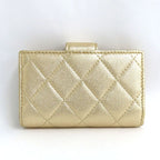 Chanel Classic Small Wallet Ap1991 Quilted Card Bifold Gold Mini — view 2