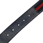 Gucci Belt Accessories Small Interlocking G Stripe Leather Canvas Navy — view 6