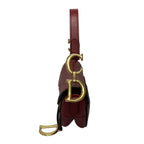 Christian Dior Handbag Saddle Bag Red Leather Gold Hw — view 4