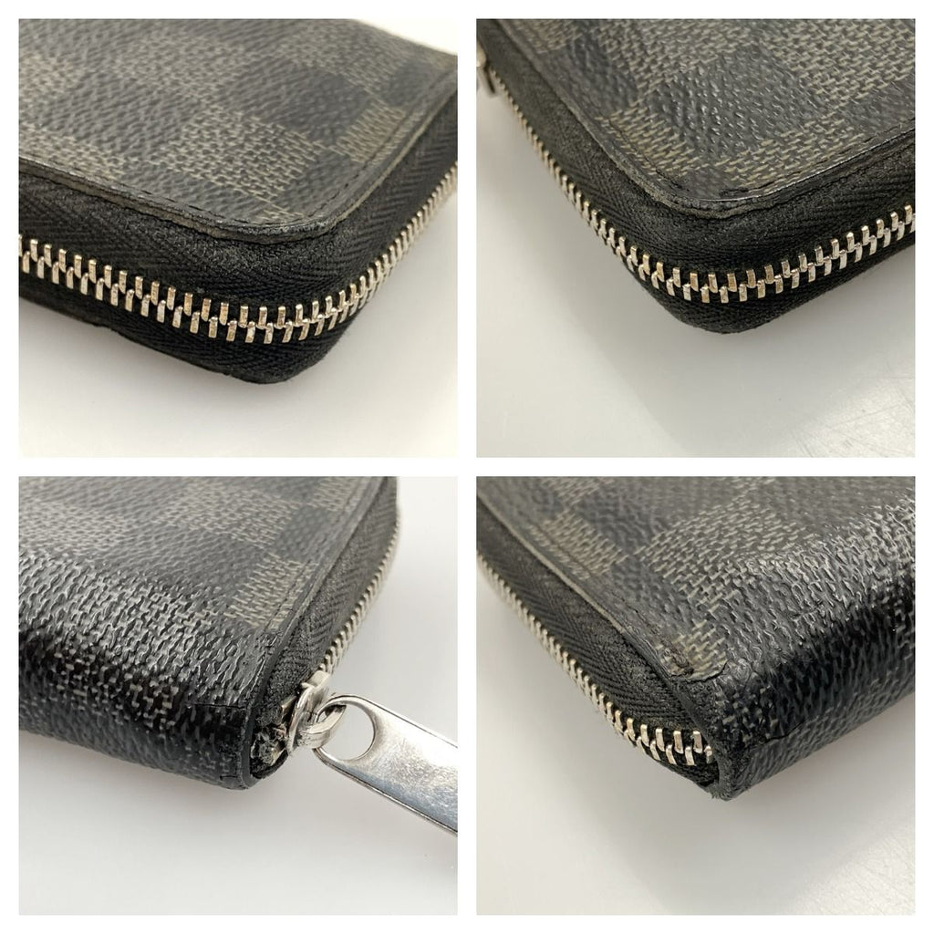 Louis Vuitton Damier Graphite Zippy Coin Purse Case Black — view 3