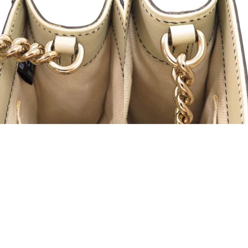 Gucci Emily Horsebit GG Canvas Leather White Shoulder Bag 0526 — view 8