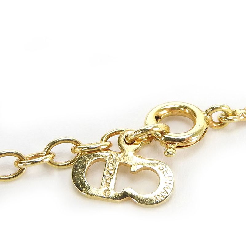 Christian Dior Necklace Metal Gold Plated Accessories CD Logo — view 8