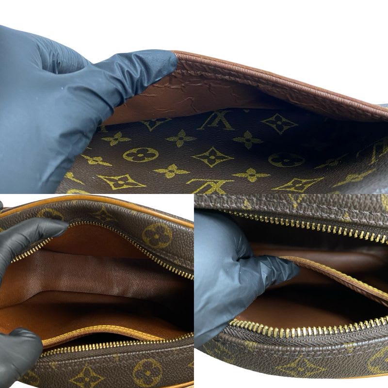 Louis Vuitton Blois Monogram Leather Mini Shoulder Bag Pochette Sacoche Brown — view 9