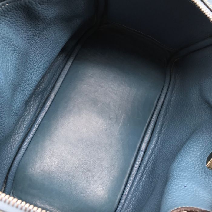 Hermes Lindy 30 2-Way Bag Taurillon Clemence Blue Jean Ladie Jeans — view 7
