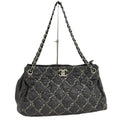 Chanel Chain Shoulder Bag Paris Bizan Quilted Nylon Black