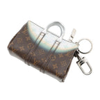 Louis Vuitton Bag Charm Monogram Metallic Mirror Mini Keepall Silver-brown