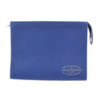Louis Vuitton Pochette Voyage MM Second Bag Leather Cobalt Blue Silver